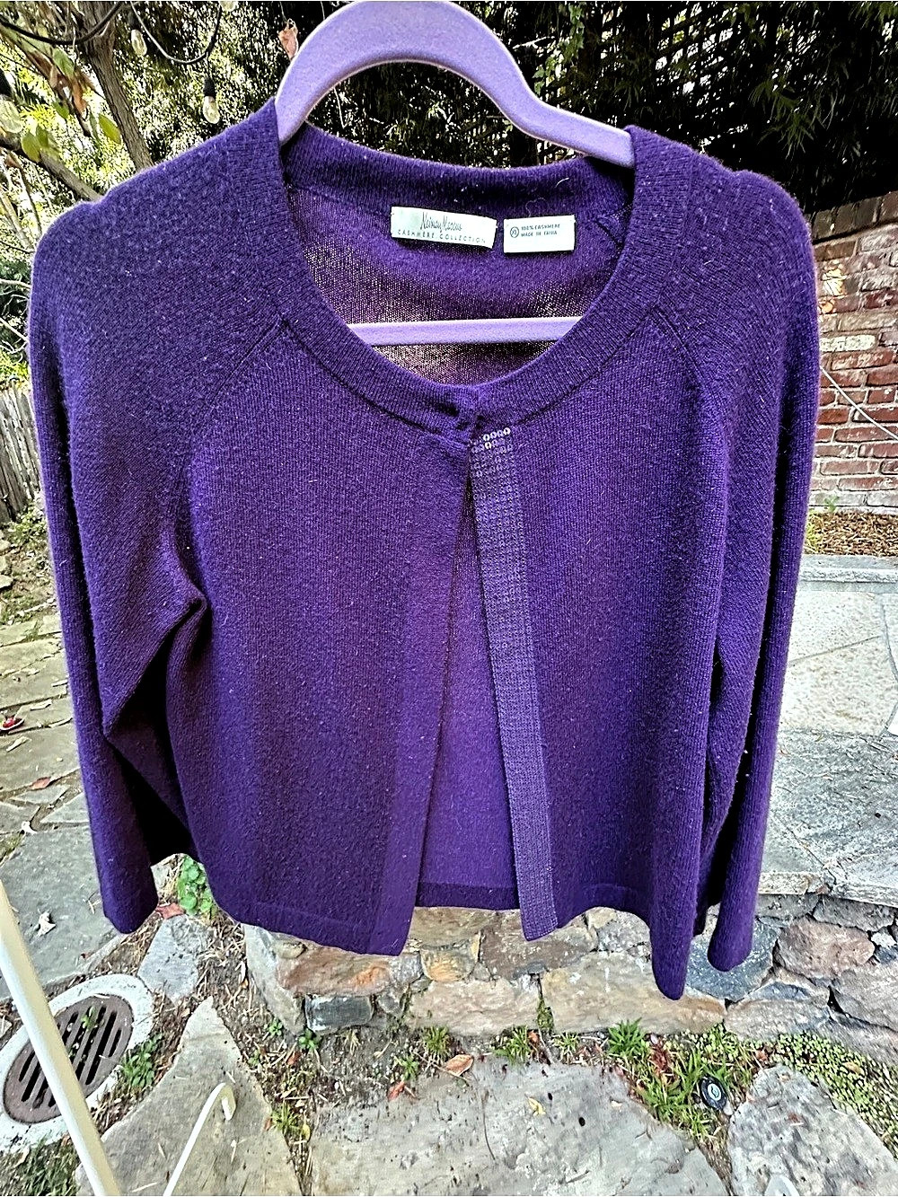 Cashmere Collection Purple Cashmere Cardigan Size Medium